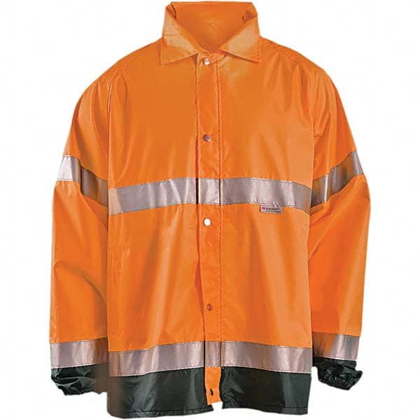 Size 6XL Orange High Visibility Rain Jacket